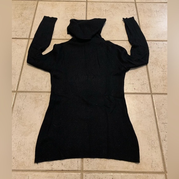 Vintage Pierre Cardin 100% 2 Ply Cashmere Black Cowl Neck Sweater Size Large - Picture 2 of 6